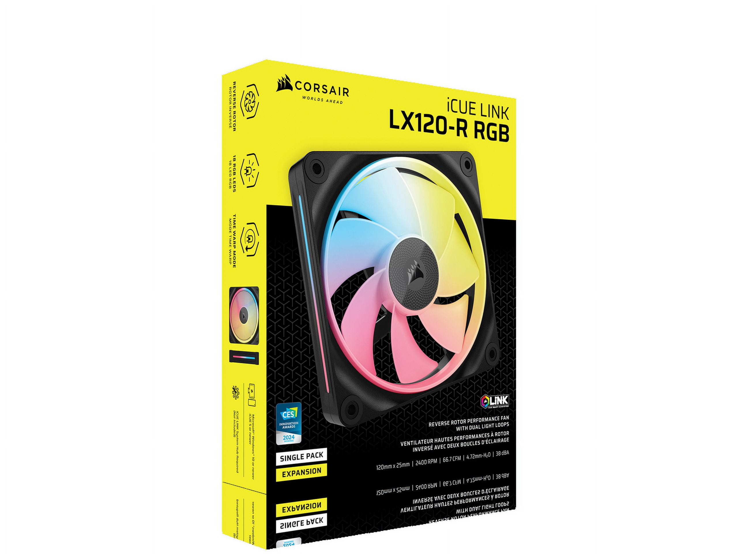 CORSAIR　iCUE LINK LX120 LX120-R 計9個セット iCUE LINK LX120-R RGB 120mm PWM Reverse Fans Starter Kit