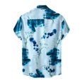 thumbnail image 5 of Men's Shirts Button Down Fashion Flower Short Sleeved Summer Beach Style Relaxed Casual Lazy Tops for Men Sky Blue XXXL, 5 of 8