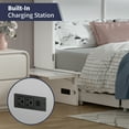 thumbnail image 6 of ZAFLY Queen Size Murphy Bed, Cabinet Bed with USB Charging Station, Convertible Bed with Storage Platform, Cabinet Chest Bed with Large Drawers for Living Room/Bedroom (White), 6 of 8