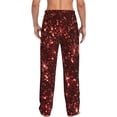 thumbnail image 3 of Picia Red Glitter Texture Mens Soft Woven Cotton Elastic Waistband Sleep Pajama Pant Lounge Sleep Pant With Pockets And Drawstring-Small, 3 of 9