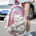 thumbnail image 4 of Mochila transportadora para gatos, portátil, transparente, con forma de cápsula espacial, con burbujas, para mascotas, bolsa de transporte para gatos, mochila transpirable para mascotas, 4 of 5