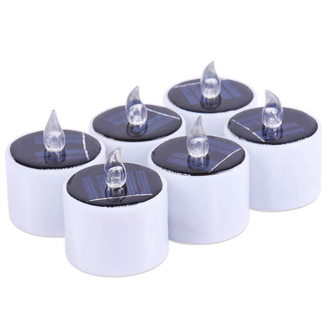 Nuevo Tipo De Energía Solar Velas De Luz Led Bombilla De Luz Led Solar Sin Llama Electrónica 6Pcs Yuarrent HA025714-01