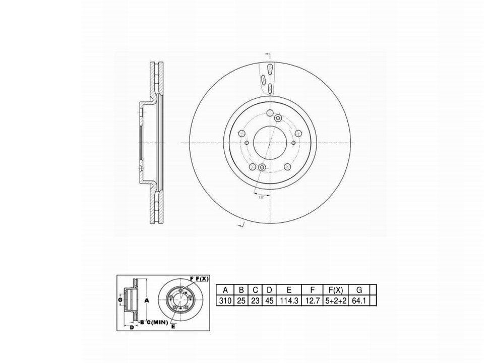 Winstop Brake Rotor, Front WS245810, Acura TL 2008-2004