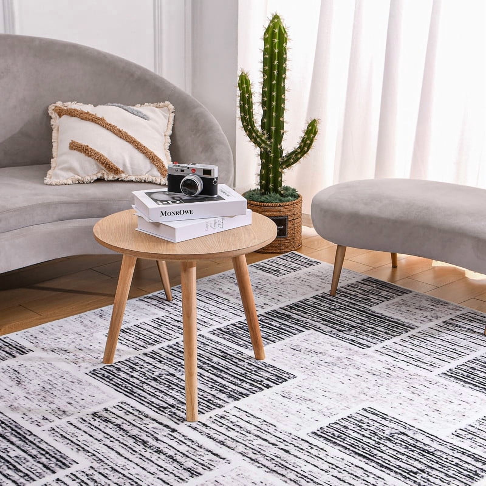Junovo Washable Upgrade Area Rug Super Soft Rugs with Non-Slip Backing, for Living Room/Bedroom,6'x9',Black