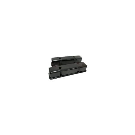 Chevy Short Valve Cover Eckler's Premier Products 40315099 Chevy Small Block Valve Covers Tall Style Black ()