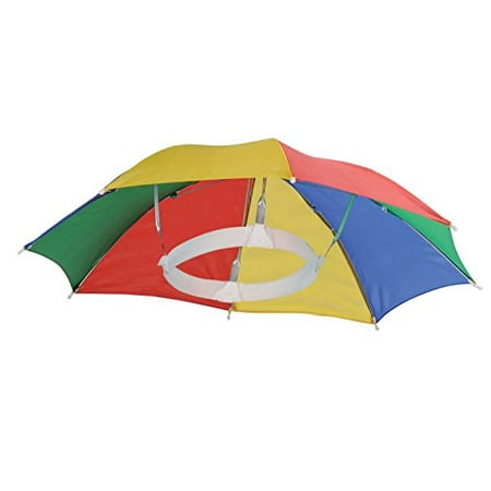 4 Pack Umbrella Hat Cap Multicolor Hands Free with Head Strap for Sun & (The Best Hard Hat)