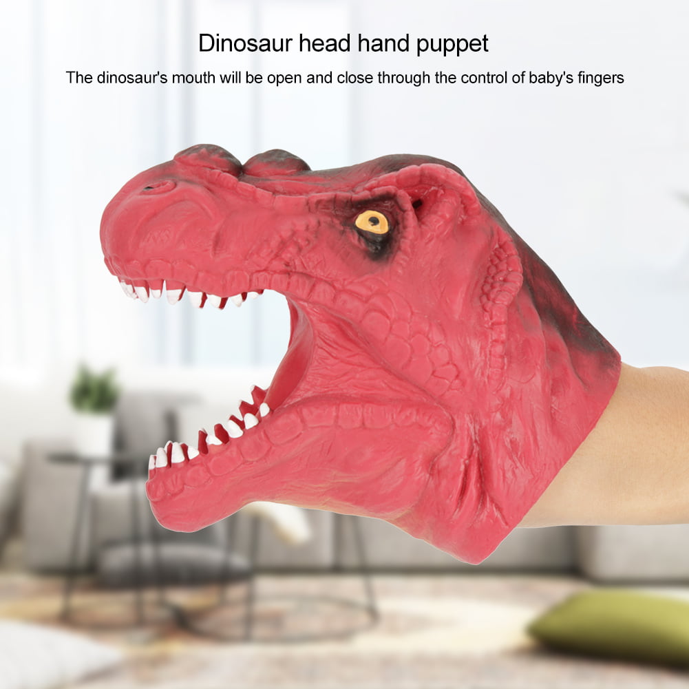 Kids Simulation Tyrannosaurus Dinosaur Model Rubber Hand Puppet Role-Play Toys 