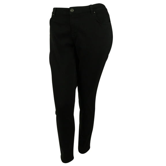 Style & Co Plus Size Mid Rise Curvy Skinny Jeans Black 16W