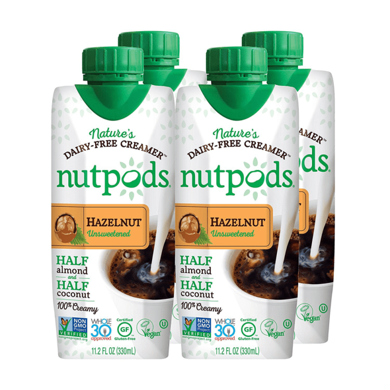 nutpods DairyFree Creamer Unsweetened (Hazelnut, 4pack) NEW FREE