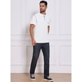 thumbnail image 2 of DARING DIVA Men's Henley Crew Neck Short Sleeve Button Down T-Shirt M White, 2 of 7