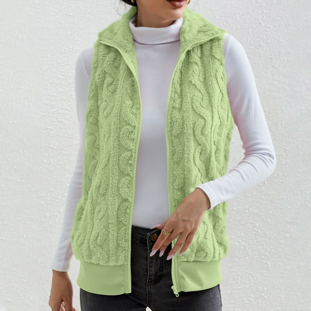 IMENGL cardigan en double Molleton Épaissi, Vert m, Taille M-2TG