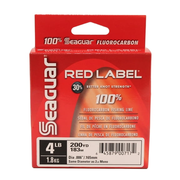 Seaguar Red Label 100% Fluorocarbon Fishing Line 4lbs, 200yds Break Strength/Length - 04RM250