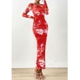 thumbnail image 2 of Vestido PRETTYGARDEN 2025 de manga larga ajustado con fruncido rojo Talla S, 2 of 8