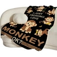 thumbnail image 6 of Monkey Blanket Monkey Gifts for Boys Girls Kids Cozy Fleece Throw Blanket Stuff Animal Plush Blankets for Bed Decor 80"x60", 6 of 6