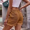 thumbnail image 4 of biudgviw Denim Shorts for Women Elastic High Waisted Trendy Drawstring Jeans Casual Hot Summer Shorts with Pockets, 4 of 5