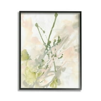 Stupell Industries Green Abstract Splatter Abstract Painting Black Framed Art Print Wall Art, 16 x 20