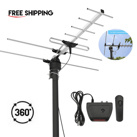 1byone 180 Miles Digital HDTV Outdoor Antenna High Gain Strong Signal  Amplified for  4K HD 1080P FM/VHF/UHF Clear Local Channels Freeview with 50ft Coaxial