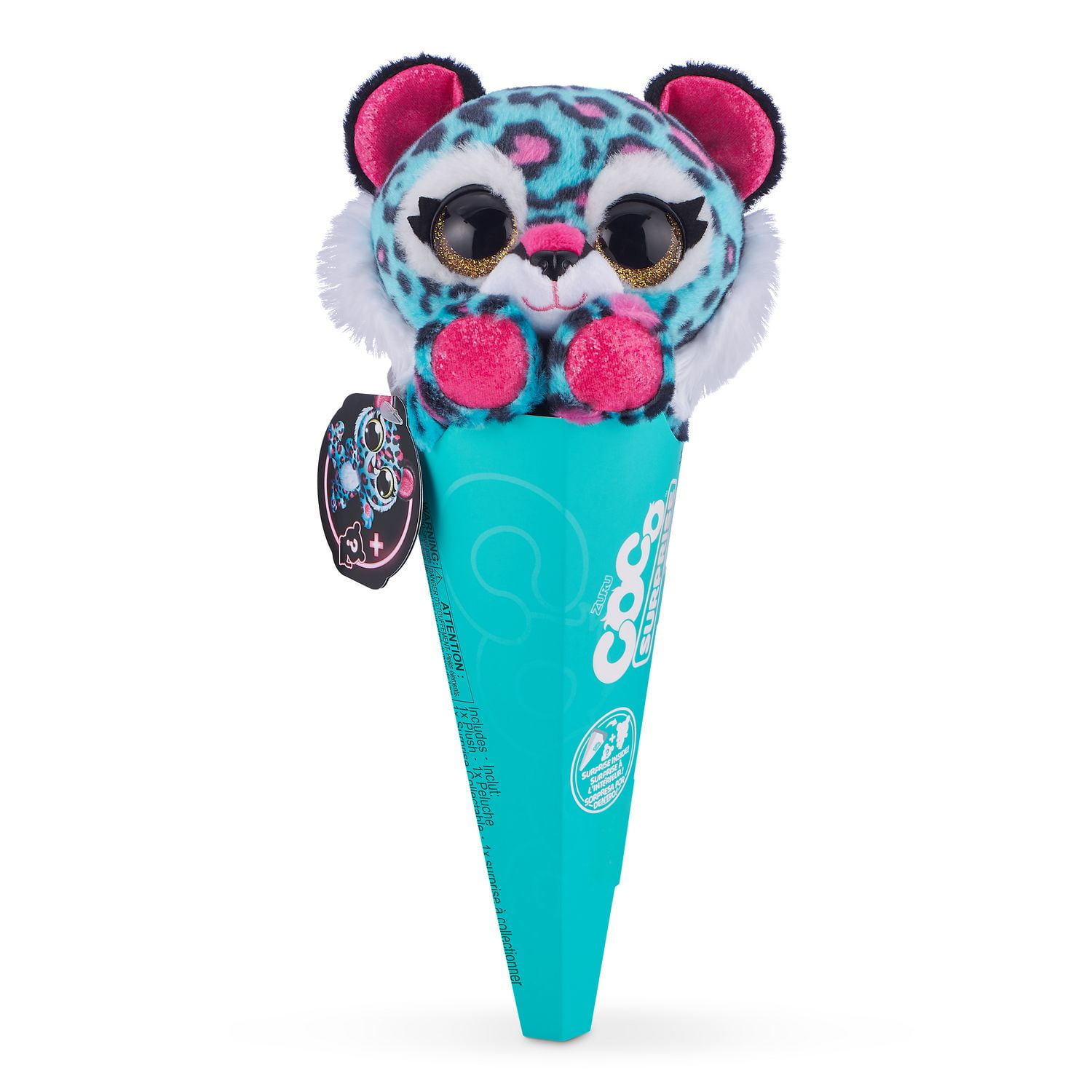 Coco Surprise Neon Plush Toy with Baby Collectible Pencil Topper Surprise in Cone