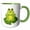 Green/White, variant on 3drose, Cute Green Frog Sitting on Lily Pad, 11oz Two-tone Green Mug