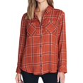 thumbnail image 1 of Sanctuary Clothing Womens Plaid Button Up Shirt red L, 1 of 1