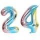 thumbnail image 3 of Globo de aluminio con números de colores degradados de arcoíris de 32 pulgadas, 10, 11, 16, 18 y 60 globos para fiestas de cumpleaños, suministros para decoración del hogar, 3 of 5