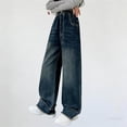 thumbnail image 4 of Bovxnpu Boys Wide Leg Capris Pants Girls Straight Denim Pants Elastic Waist Wide Leg Pants Pants, 4 of 8