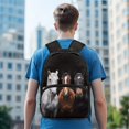 thumbnail image 3 of HUIACONG Fire Ice Basketball Print School Backpack for Girls Boys Backpack for Students 6-18 Large Capacity Lightweight Elementary Middle High School Backpack for Daily School Outdoor Use, 3 of 6