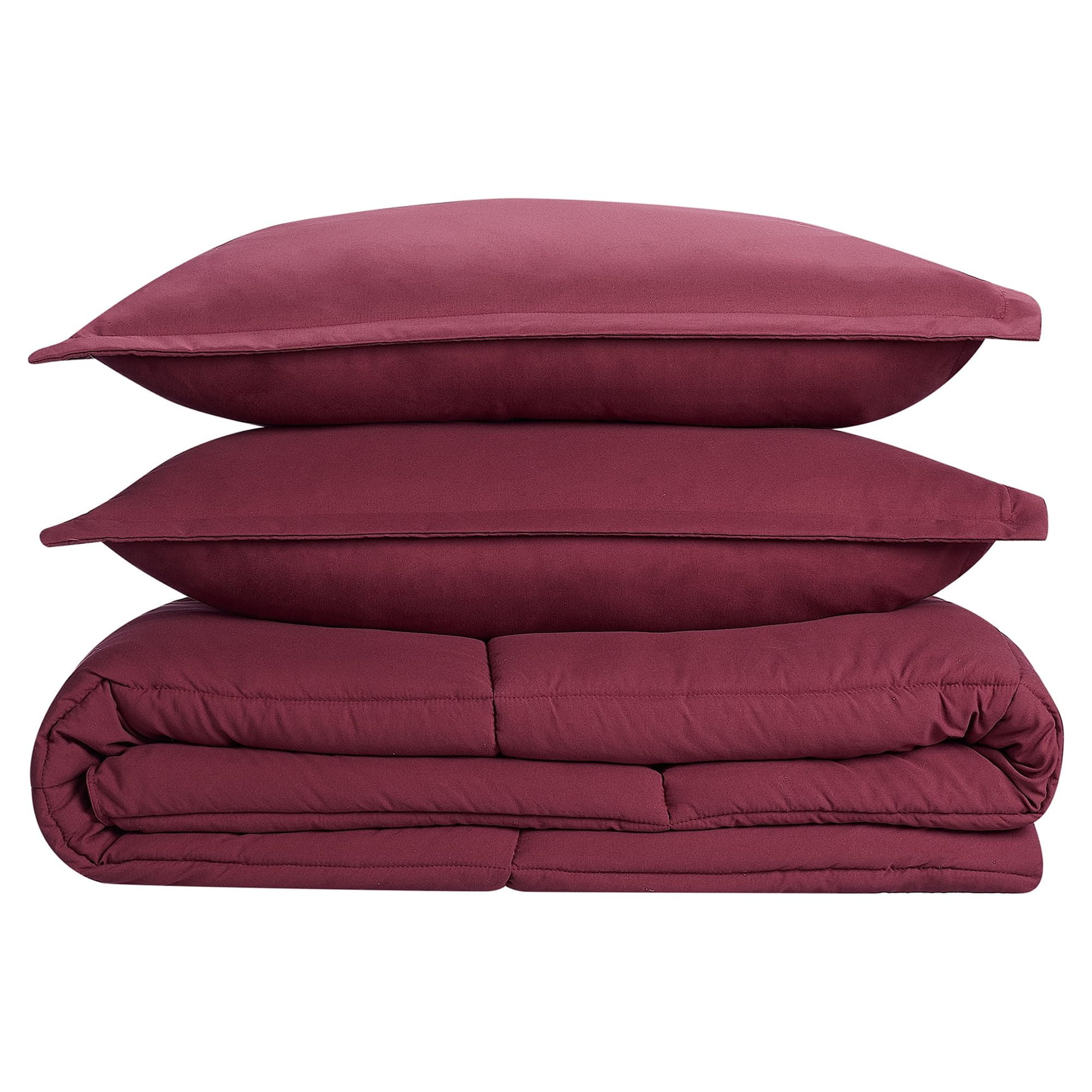 Serta Simply 2-Piece Clean Antimicrobial Burgundy Comforter Set, Twin XL