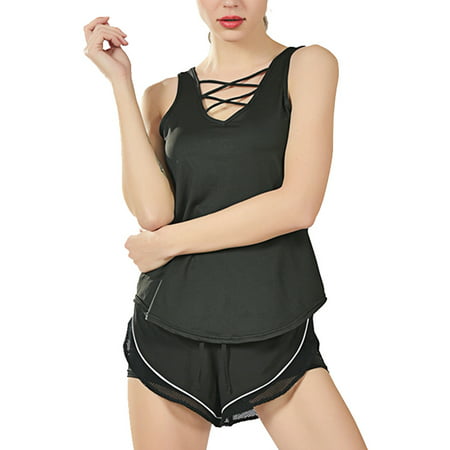 Utowu Women Athletic Vest Workout Tank Top T-shirt Sport Gym Clothes Fitness Yoga Tank