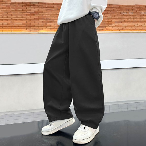 Shachafan Boys Cargo Pants Fashion Casual Wide Leg Trousers For Kids Outdoor Fall Comfortable Loose Fit Youth Joggers Outfit 24 Months Boy