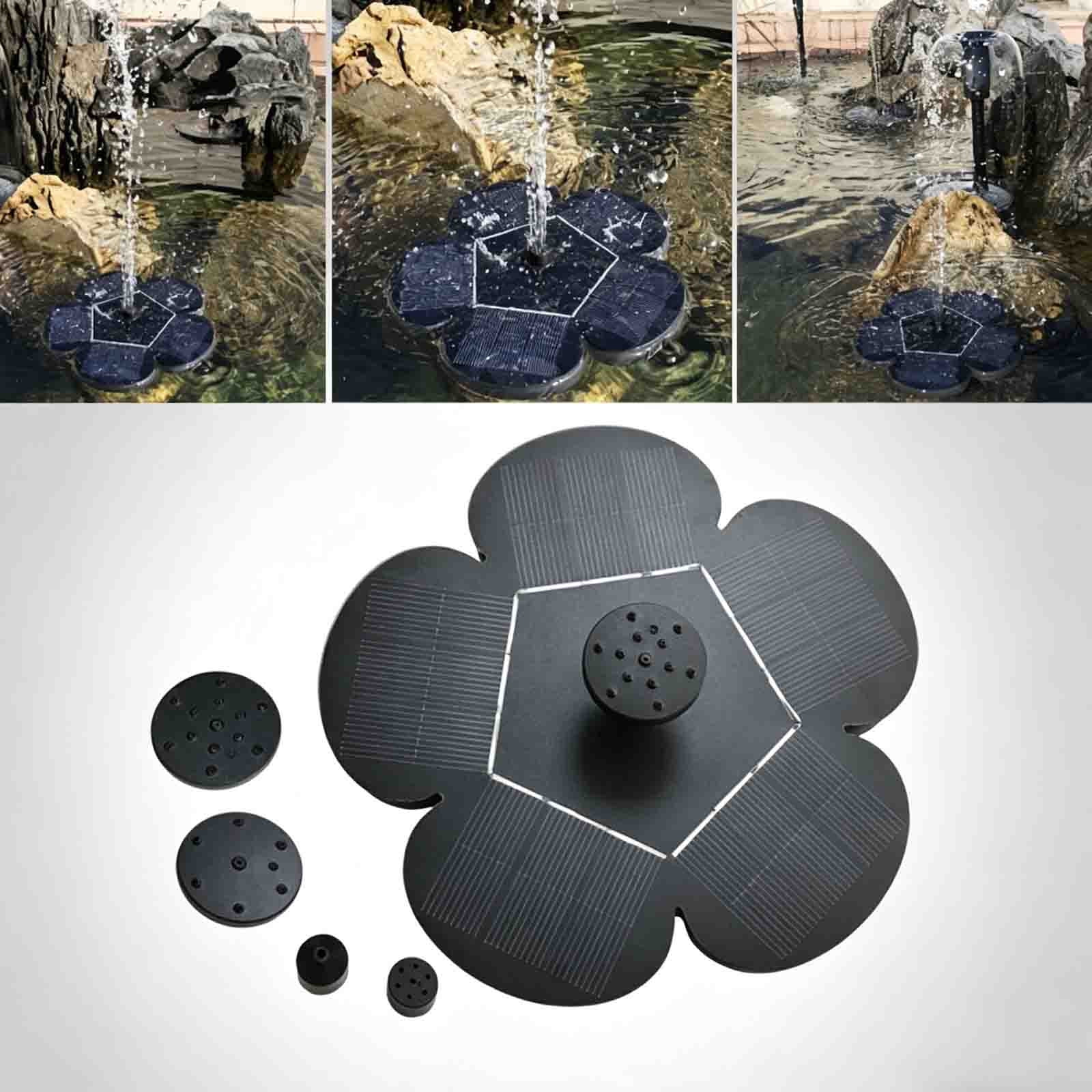 Solar-Powered Outdoor Water Fountain, Automatic Solar Floating Spout Weather-Resistant Compact Fountain for Courtyard Garden Pool Pond Bathroom Outdoor Landscaping, B