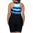 thumbnail image 3 of Women's Black Ombre Print Racerback Tankini Swimsuit, 3 of 4