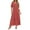 Bean Paste Red, variant on Women's 2025 Summer Casual Midi Dresses Square Neck Short Sleeve Smocked A Line Floral Flowy Elegant Boho Dress
