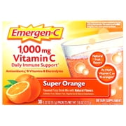 Emergen-C Vitamin C Flavored Fizzy Drink Mix Packets, Super Orange 30 ea
