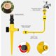thumbnail image 5 of Aspersor de jardín de 3 piezas, aspersor de césped de 360 ​​grados, aspersor giratorio, riego automático, rociador de riego ajustable para césped, jardín, patio, plantas, flores, verduras, 5 of 5