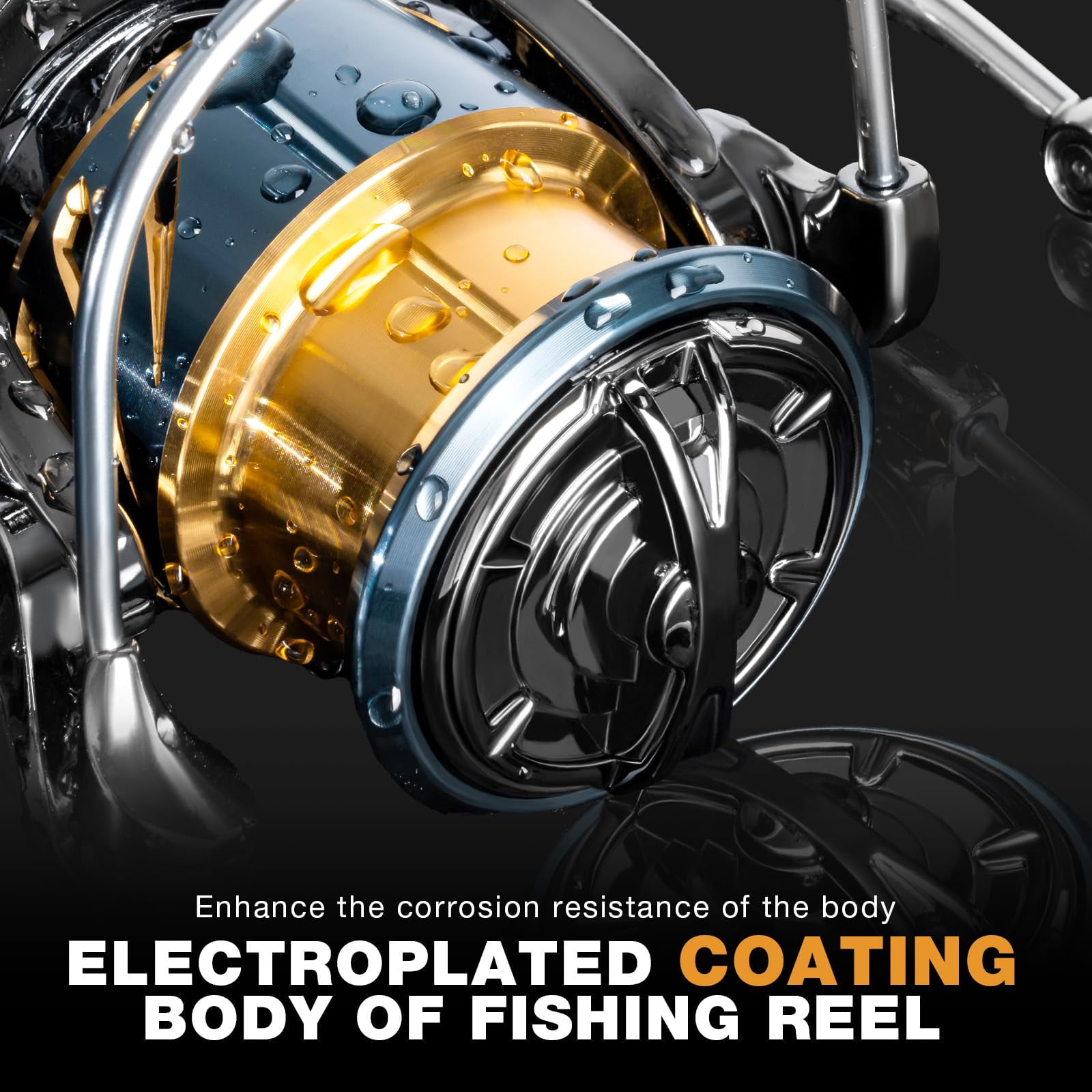 Ghosthorn Spinning Reel Freshwater Fishing Reels Spinning Saltwater Spinning Reel 12+1 Stainless Steel Ball Bearings 5.5:1 Gear Ratio Fishing Reel Up to 30.9LBs Max Drag