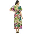 thumbnail image 4 of Bimba Exclusive Rayon Maxi Kaftan Chic Coverup Dress Drawstring Waist Night Wear, 4 of 8