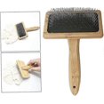 thumbnail image 5 of Sheepskin Rug Brush Needle Comb Wooden Handle Pet Grooming Sheepskin Grooming Brush Wool Carelog1pcs 26-27s, 5 of 5