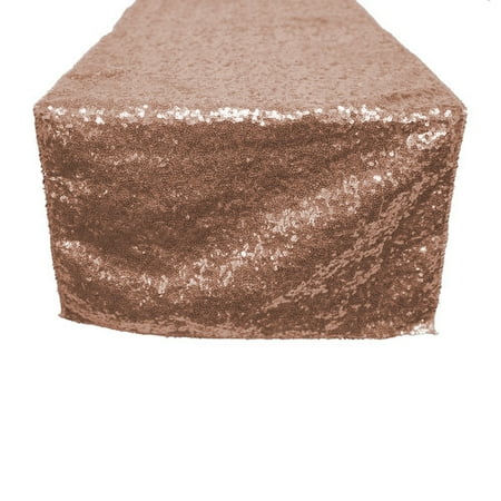 Your Chair Covers - 14 x 108 inch Glitz Sequin Table Runner Blush for Wedding, Party, Birthday, Patio, etc.