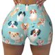 thumbnail image 2 of Balery Colorful Dog Pantalones cortos de entrenamiento estampados para mujer, sin costuras, ajustados, para gimnasio, yoga, correr, deportes, ejercicio activo, fitness.-Large, 2 of 8