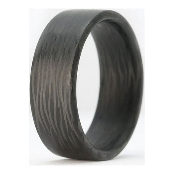 The Wave - 8mm Wave Pattern Pure Sidecut Twill Carbon Fiber Ring