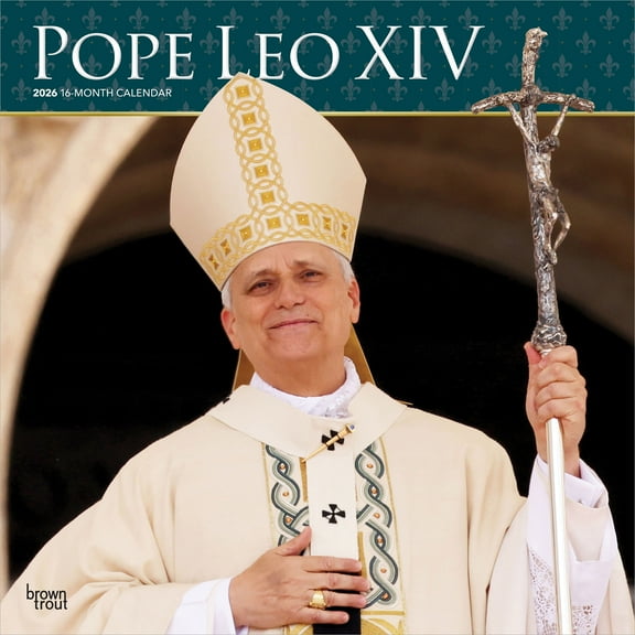 Pope Leo XIV | 2026 12x24" (Hanging) Monthly Square Wall Calendar | BrownTrout
