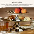 thumbnail image 2 of MACKENZIE-CHILDS Enamel Pedestal Platter, Round Cake Stand, Large, Black-and-White Courtly Check, 2 of 4