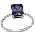thumbnail image 1 of Alamode 3W498-9 Bague en Laiton Rhodié pour Femmes avec CZ de Qualité AAA en Améthyste - Taille 9, 1 of 1