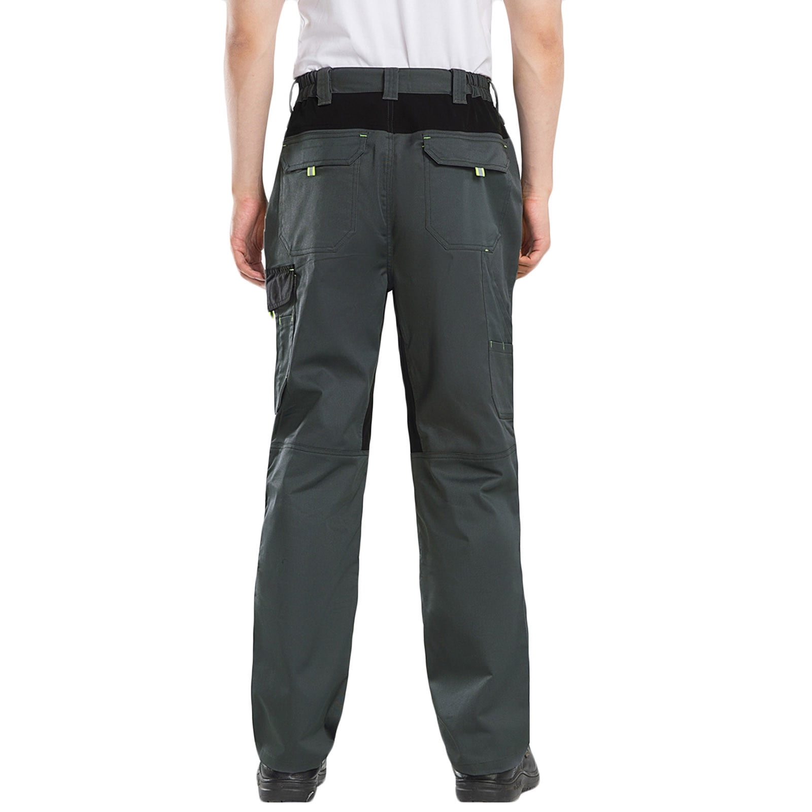 Under $10 Mens Cargo Construction Pants Wear Safety Pants with Knee Pads and Tool Pockets