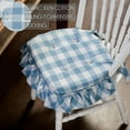 thumbnail image 3 of VHC Brands Farmhouse Country Annie Buffalo Check Blue Ruffled Chair Pad with Fabric Ties 16.5x18, 3 of 5