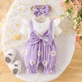 thumbnail image 2 of NIEWTR Baby Girl Bubble Romper Onesie Short Sleeve Toddler Jumpsuit 0 3 6 9 12 18 Month Cute Outfit Summer Clothes(Z13-Purple,1-3 Months), 2 of 9