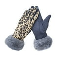 thumbnail image 4 of Fashionable Leopard Print Touchscreen Winter Gloves for Women Warm Lined Cold Weather Accessory Size:One Size, 4 of 4