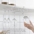 thumbnail image 2 of Advancent Estante para copas de vino, copas debajo del soporte del gabinete, colgador sin perforaciones, copas, estante colgante, organizadores Barra de herramientas Blanco, 2 of 6