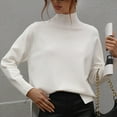 thumbnail image 5 of Lenago Womens Sweater Plus Size New Solid Color Sweater Turtleneck Sweater Women, 5 of 5